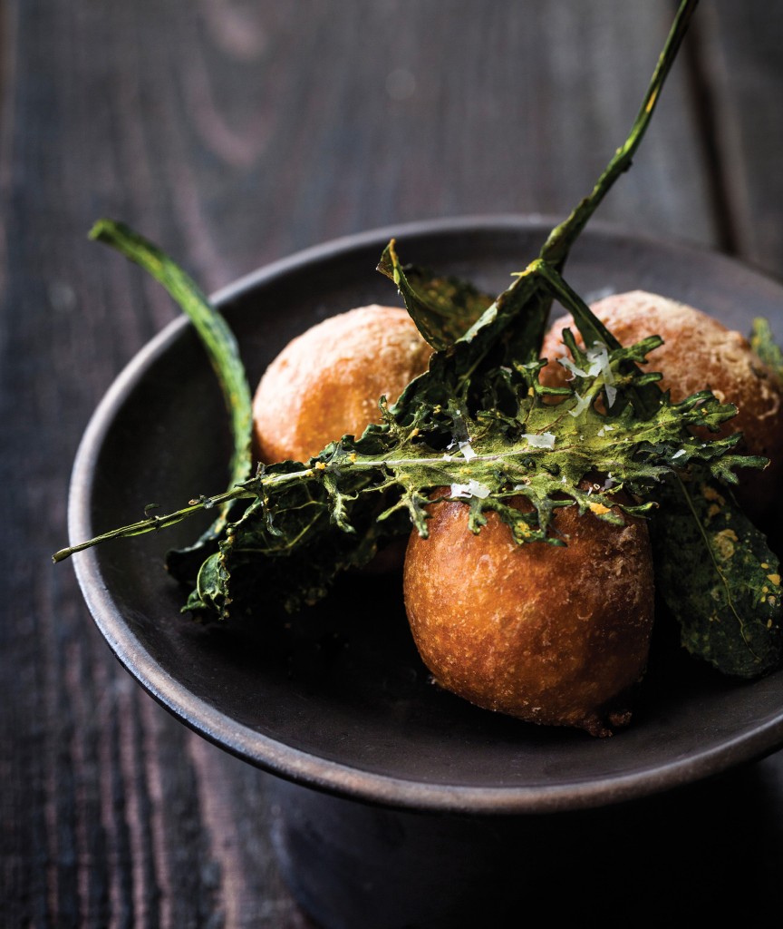 garden beignets and crispy leaves