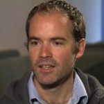 Zachary Davis being interviewed by CBS Evening News