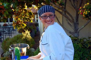Chaminade chef Kirsten Ponza at one of her seasonal farm-to-table dinners